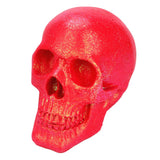 Maxbell Pink Resin Skull Head Statue Sculpt Carving Human Skeleton Decoration
