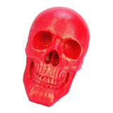 Maxbell Pink Resin Skull Head Statue Sculpt Carving Human Skeleton Decoration