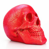 Maxbell Pink Resin Skull Head Statue Sculpt Carving Human Skeleton Decoration