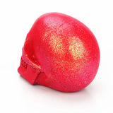 Maxbell Pink Resin Skull Head Statue Sculpt Carving Human Skeleton Decoration