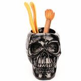 Maxbell Pen Holder Makeup Brush Black Skull Storage Box Tube Creative Desktop Decor