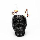 Maxbell Pen Holder Makeup Brush Black Skull Storage Box Tube Creative Desktop Decor