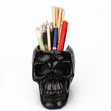 Maxbell Pen Holder Makeup Brush Black Skull Storage Box Tube Creative Desktop Decor