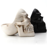 Maxbell Skeleton Head Style Ashtray Resin Simulation Head Model Halloween Black
