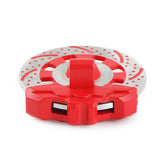 Maxbell 2Pcs Metal Wheel Rim Brake Disc for 1/7 RC Bigfoot RC Monster Trucks Red