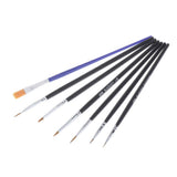 Maxbell Toy Model Hobby Artist Painting Brush Set Hand Tool Accessory M 7pcs