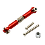 Maxbell Aluminum Alloy Steering Rod Servo Linkage for JJRC WPL 1/12 RC Car Red
