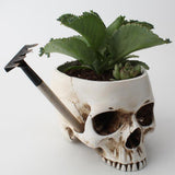 Maxbell DIY Halloween Skull Shape Concrete Plant Flower Pot