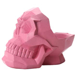 Maxbell Cellphone Holder Desktop Resin Universal 3D Skull Geometry Decor Pink