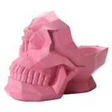 Maxbell Cellphone Holder Desktop Resin Universal 3D Skull Geometry Decor Pink