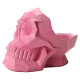 Maxbell Cellphone Holder Desktop Resin Universal 3D Skull Geometry Decor Pink