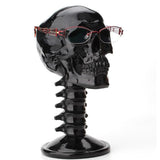 Maxbell Black Resin Skull Shaped Glasses Holder Stand Organizer Desktop Decoration