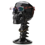 Maxbell Black Resin Skull Shaped Glasses Holder Stand Organizer Desktop Decoration