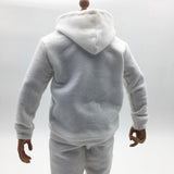 Maxbell 1/6 Men Hooddie Set Clothing for Phicen Figures Toy Accessories Parts white