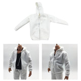 Maxbell 1/6 Men Hooddie Set Clothing for Phicen Figures Toy Accessories Parts white