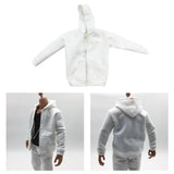 Maxbell 1/6 Men Hooddie Set Clothing for Phicen Figures Toy Accessories Parts white