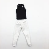 Maxbell 1/6 Men Waistcoat Pants Set Clothing for Figures Toys Accessories Parts black waistcoat+ white pants