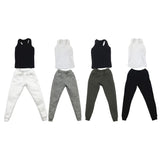 Maxbell 1/6 Men Waistcoat Pants Set Clothing for Figures Toys Accessories Parts black waistcoat+ white pants