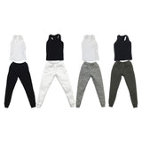 Maxbell 1/6 Men Waistcoat Pants Set Clothing for Figures Toys Accessories Parts black waistcoat+ white pants