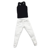 Maxbell 1/6 Men Waistcoat Pants Set Clothing for Figures Toys Accessories Parts black waistcoat+ white pants