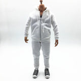Maxbell 1/6 Men Hooddie Vest Set Clothing for Phicen Figures Toys Parts white