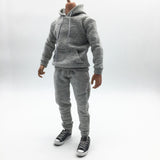 Maxbell 1/6 Men Hooddie Set Clothing for Phicen Figures Toys Accessories Parts gray