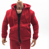 Maxbell 1/6 Men Hooddie Set Clothing for Phicen Figures Toy Accessories Parts red