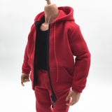 Maxbell 1/6 Men Hooddie Set Clothing for Phicen Figures Toy Accessories Parts red