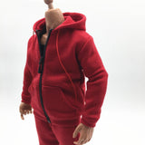 Maxbell 1/6 Men Hooddie Set Clothing for Phicen Figures Toy Accessories Parts red