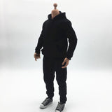 Maxbell 1/6 Men Hooddie Set Clothing for Phicen Figures Toys Accessories Parts black