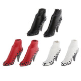 Maxbell 1/6 Female High Heels Shoes Stud Boots for 12'' Action Figure Hot Toy Black