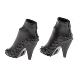Maxbell 1/6 Female High Heels Shoes Stud Boots for 12'' Action Figure Hot Toy Black