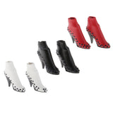 Maxbell 1/6 Female High Heels Shoes Stud Boots for 12'' Action Figure Hot Toy Black