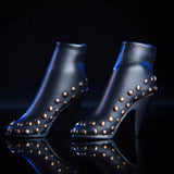Maxbell 1/6 Female High Heels Shoes Stud Boots for 12'' Action Figure Hot Toy Black