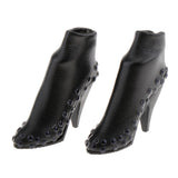 Maxbell 1/6 Female High Heels Shoes Stud Boots for 12'' Action Figure Hot Toy Black