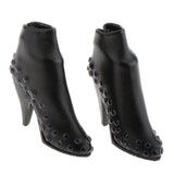 Maxbell 1/6 Female High Heels Shoes Stud Boots for 12'' Action Figure Hot Toy Black