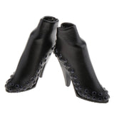 Maxbell 1/6 Female High Heels Shoes Stud Boots for 12'' Action Figure Hot Toy Black