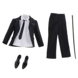 Maxbell 1/6 Black Suit Set Pants Clothes Shirt Tie Belt for 12 Inch Action Figures