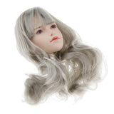Maxbell 1/6 Female Soldiers Head Sculpt for 12inch Action Figures Gray Curls Hair