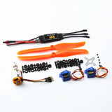 Maxbell 1 Set 9G Servo Brushless Motor 1250KV 40A ESC 2pc Propeller RC Plane Parts