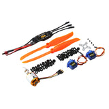 Maxbell 1 Set 9G Servo Brushless Motor 1250KV 40A ESC 2pc Propeller RC Plane Parts