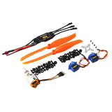 Maxbell 1 Set 9G Servo Brushless Motor 1250KV 40A ESC 2pc Propeller RC Plane Parts