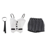 Maxbell 1/6 Action Figure Clothing Shoulder Vest Dress Tie Suit Accessory White