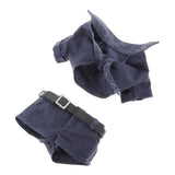 Maxbell 1/6 Female Short Sleeve Shirt & Short Pants for 12'' Action Figures blue