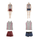 Maxbell 1/6 Action Figure Clothing Summer Women's Dress Vest Suit Accessory Blue