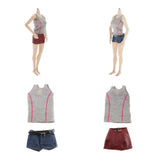 Maxbell 1/6 Action Figure Clothing Summer Women's Dress Vest Suit Accessory Blue