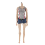 Maxbell 1/6 Action Figure Clothing Summer Women's Dress Vest Suit Accessory Blue