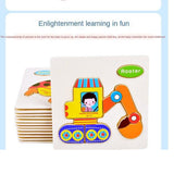 Maxbell 7pcs Kids Wooden Jigsaw Puzzle Shape Puzzles for Boys and Girls Traffic