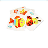 Maxbell 7pcs Kids Wooden Jigsaw Puzzle Shape Puzzles for Boys and Girls Sea Animals