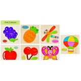 Maxbell 7pcs Kids Wooden Jigsaw Puzzle Shape Puzzles for Boys and Girls Fruits